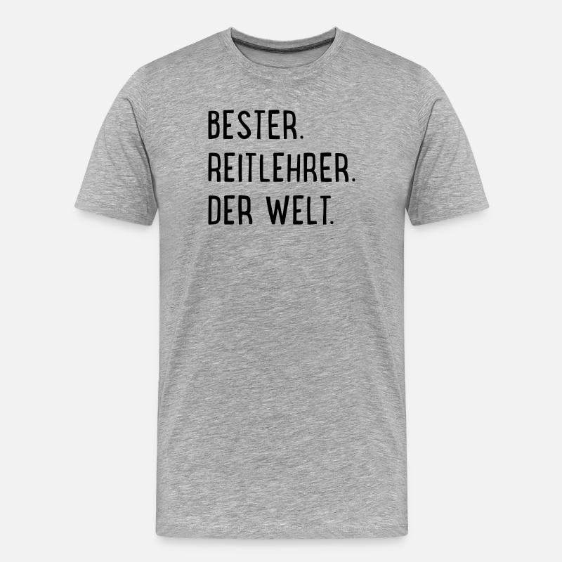 Bester Reitlehrer - Männer Premium Bio T-Shirt - Grau meliert