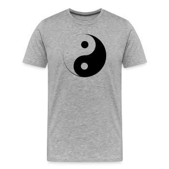 Style Ying et Yang avec cercle brisé - T-shirt bio Premium Homme - gris chiné - Devant - Damien (186cm)