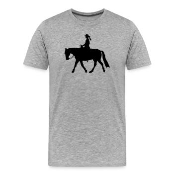 Western Rider, Western Horse Pleasure Riding - Men's Premium Organic T-Shirt - heather grey - Front - Damien (186cm)