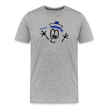 Matelot, ahoi, BD - T-shirt bio Premium Homme - gris chiné - Devant - Damien (186cm)