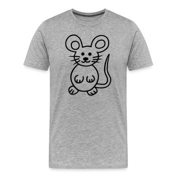 Maus, Mausi - Männer Premium Bio T-Shirt - Grau meliert - Vorne - Damien (186cm)