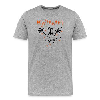 Konfetti, Karneval, Fasching - Männer Premium Bio T-Shirt - Grau meliert - Vorne - Damien (186cm)