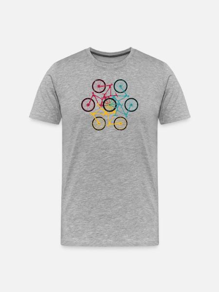 Vibrant Bicycle Mandala - T-shirt bio Premium Homme - gris chiné