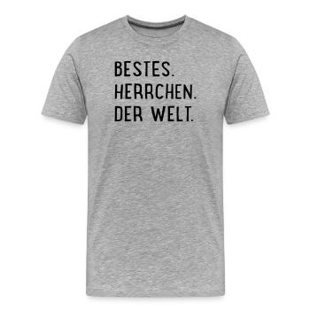 bestes herrchen der welt - Männer Premium Bio T-Shirt - Grau meliert - Vorne - Damien (186cm)