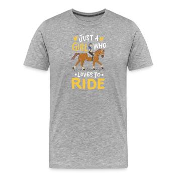 Pferd Reiten Reiterin - Männer Premium Bio T-Shirt - Grau meliert - Vorne - Damien (186cm)