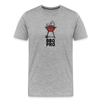 Grilling Grillmeister Barbecue Bratwurst Statement - T-shirt bio Premium Homme - gris chiné - Devant - Damien (186cm)
