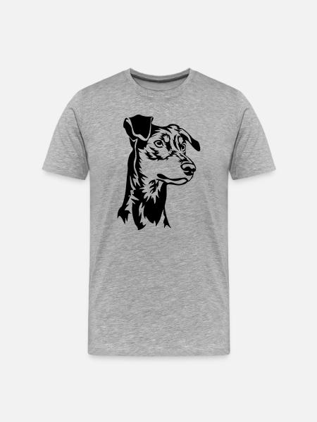 German pinscher head - Men's Premium Organic T-Shirt - heather grey