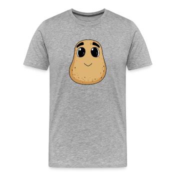 Niedliche Kartoffel - Männer Premium Bio T-Shirt - Grau meliert - Vorne - Damien (186cm)