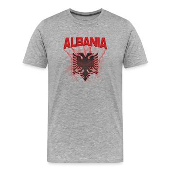 Albania Albanian Eagle - Men's Premium Organic T-Shirt - heather grey - Front - Damien (186cm)