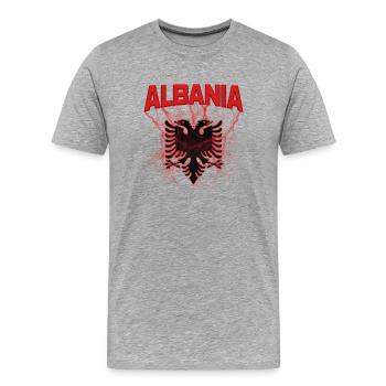 Albanian eagle - Men's Premium Organic T-Shirt - heather grey - Front - Damien (186cm)