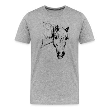 Haflinger Hafi Alpenquarter - T-shirt bio Premium Homme - gris chiné - Devant - Damien (186cm)