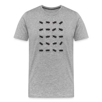 Stag Pattern - Men's Premium Organic T-Shirt - heather grey - Front - Damien (186cm)