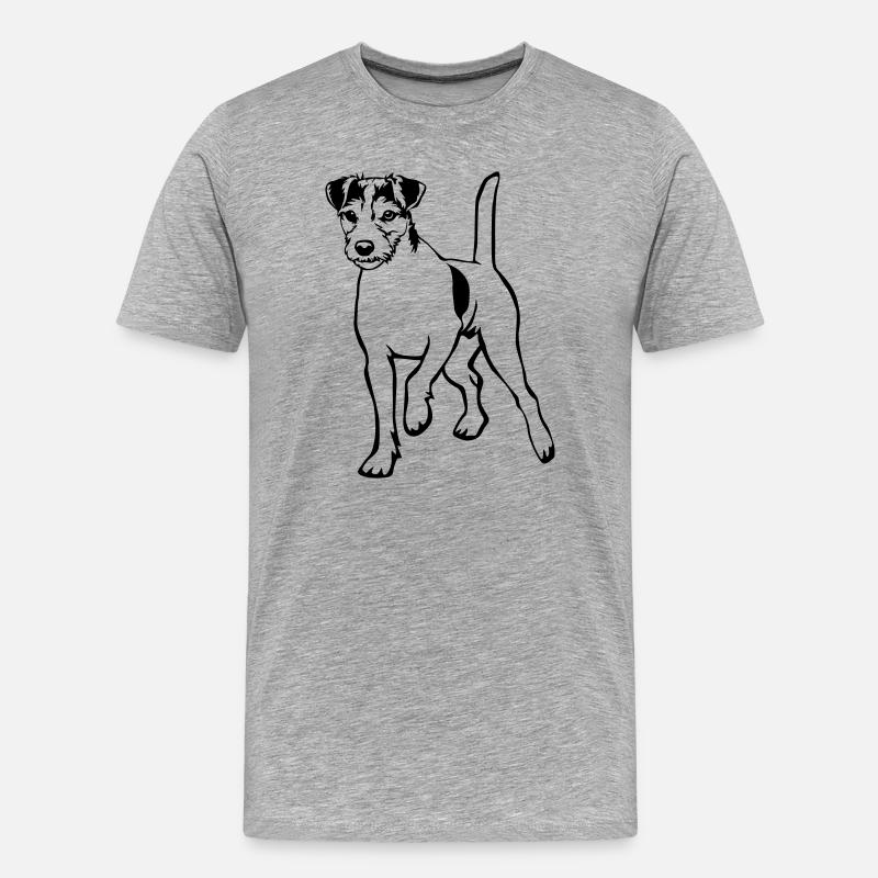 Parson Russell Terrier - Männer Premium Bio T-Shirt - Grau meliert