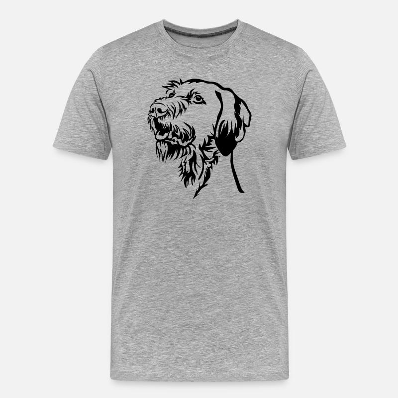 Magyar Vizsla Kopf - Männer Premium Bio T-Shirt - Grau meliert