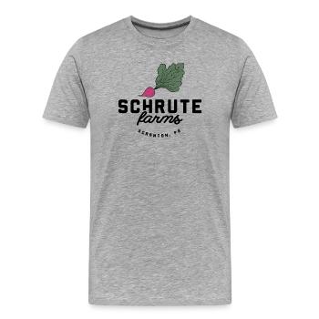 Betteraves Schrute Farms - T-shirt bio Premium Homme - gris chiné - Devant - Damien (186cm)