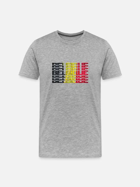 Belgium flag - Men's Premium Organic T-Shirt - heather grey
