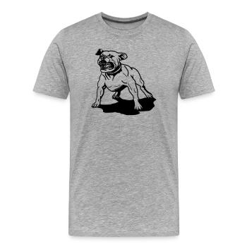 pitbull, staffordshire terrier - T-shirt bio Premium Homme - gris chiné - Devant - Damien (186cm)
