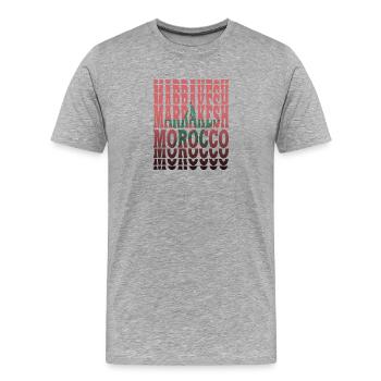 Marrakech Morocco Flag Design / Gift Idea - Men's Premium Organic T-Shirt - heather grey - Front - Damien (186cm)
