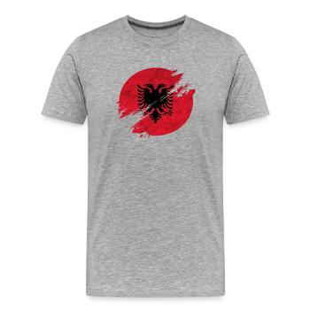 Drapeau / cadeau de cercle vintage de l'Albanie Tirana - T-shirt bio Premium Homme - gris chiné - Devant - Damien (186cm)