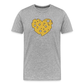 Käse Cheese FOREVER - Männer Premium Bio T-Shirt - Grau meliert - Vorne - Damien (186cm)