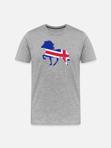 Icelandic horse flag - Men's Premium Organic T-Shirt - heather grey