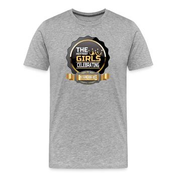 Les filles les plus chaudes célèbrent l’équipe Bride - T-shirt bio Premium Homme - gris chiné - Devant - Damien (186cm)