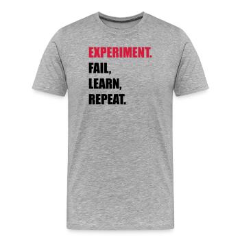science - Men's Premium Organic T-Shirt - heather grey - Front - Damien (186cm)