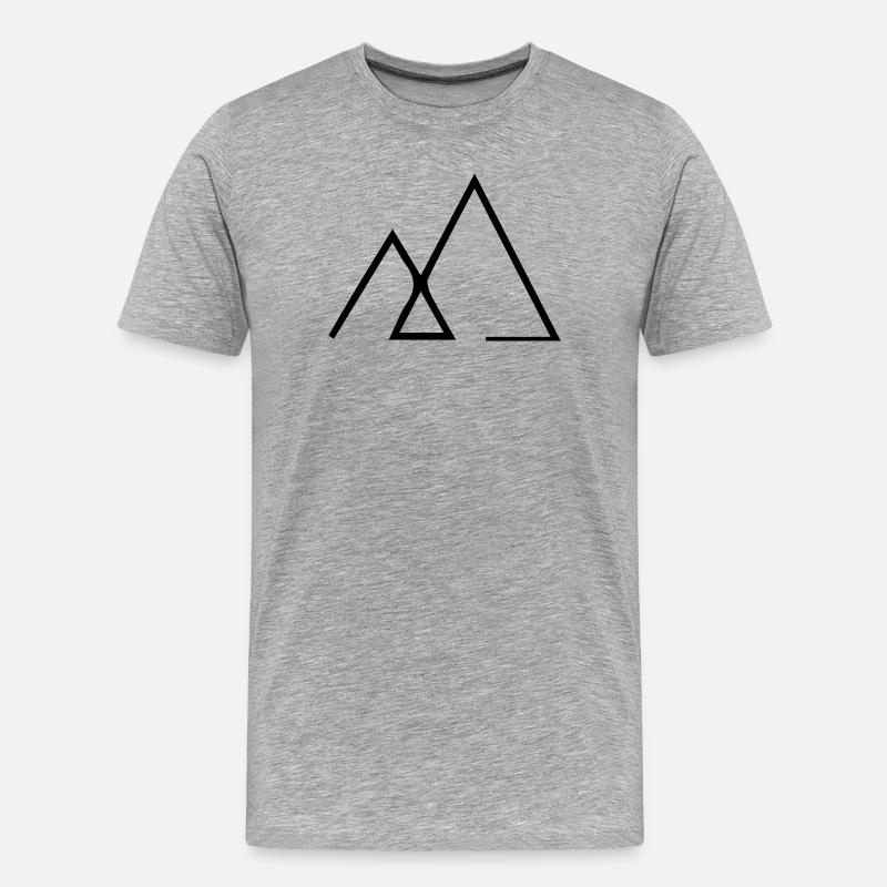 Symbol Logo Berg - Männer Premium Bio T-Shirt - Grau meliert