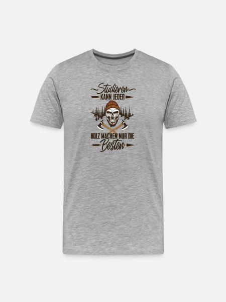 Holzfäller - Männer Premium Bio T-Shirt - Grau meliert