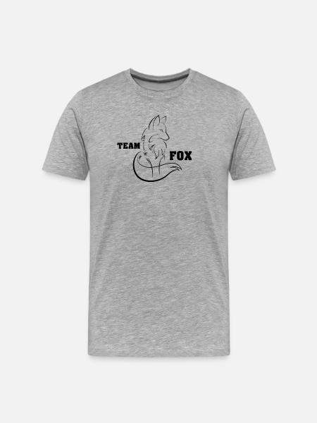 Pictogram Team Fox Fox-pictogram tekenlogo - Mannen premium biologisch T-shirt - grijs gemêleerd