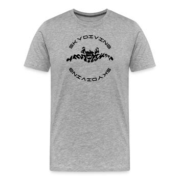 parachutisme - T-shirt bio Premium Homme - gris chiné - Devant - Damien (186cm)