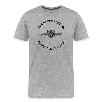 parachutisme - T-shirt bio Premium Homme - gris chiné - Devant - Damien (186cm)
