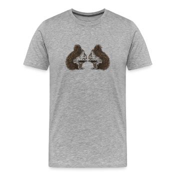 Écureuils, écureuils - T-shirt bio Premium Homme - gris chiné - Devant - Damien (186cm)