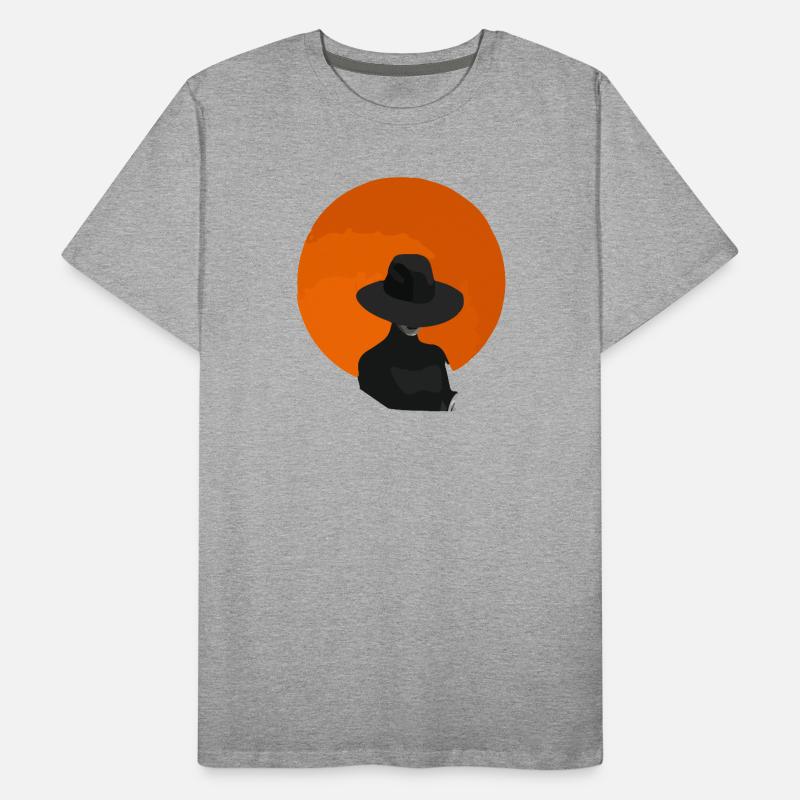 Frau mit Hut Männer Premium Bio T-Shirt