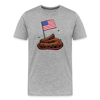 USA Haufen - Männer Premium Bio T-Shirt - Grau meliert - Vorne - Damien (186cm)