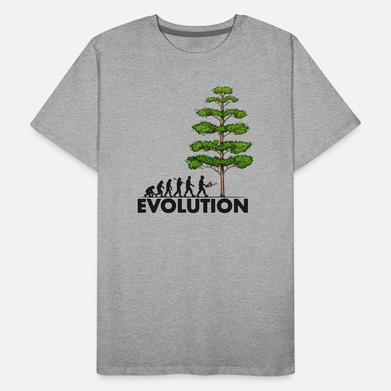 Chainsaw Evolution Gray Big Tree Men's Premium Organic T-Shirt