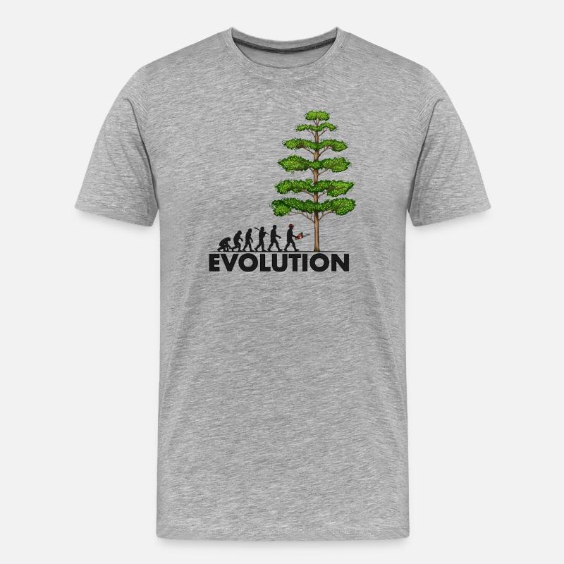 Tronçonneuse Evolution Grey Big Tree - T-shirt bio Premium Homme - gris chiné