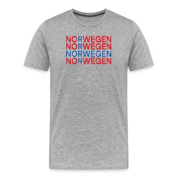 Norwegen - Männer Premium Bio T-Shirt - Grau meliert - Vorne - Damien (186cm)