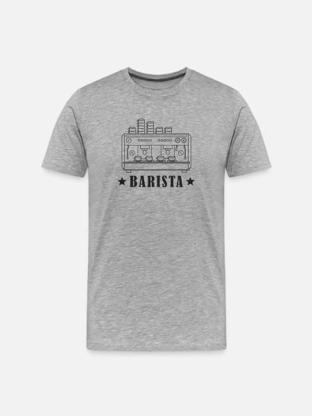 Barista espresso machine espresso coffee gift - Men's Premium Organic T-Shirt - heather grey