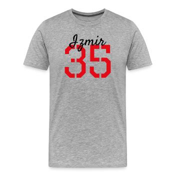 Izmir 35 Turquie - T-shirt bio Premium Homme - gris chiné - Devant - Damien (186cm)