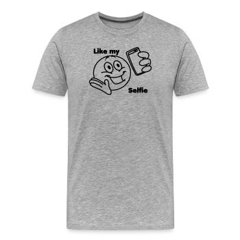 Stick head prend une photo de lui-même selfie - T-shirt bio Premium Homme - gris chiné - Devant - Damien (186cm)