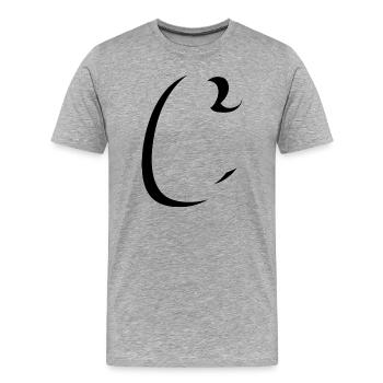 Lettre C, nom, la lettre C - T-shirt bio Premium Homme - gris chiné - Devant - Damien (186cm)