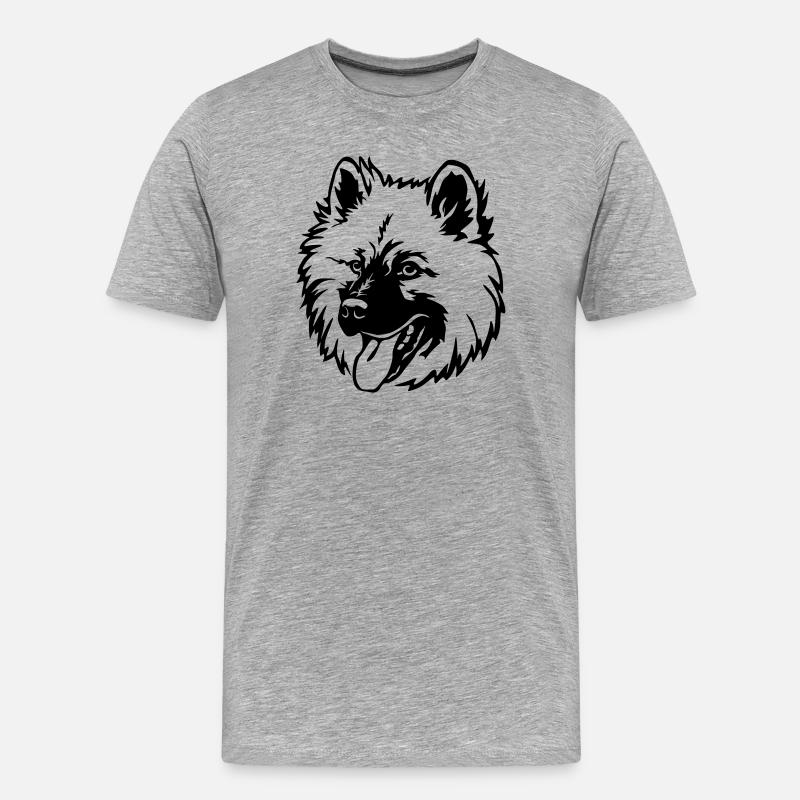 Eurasier Kopf - Männer Premium Bio T-Shirt - Grau meliert