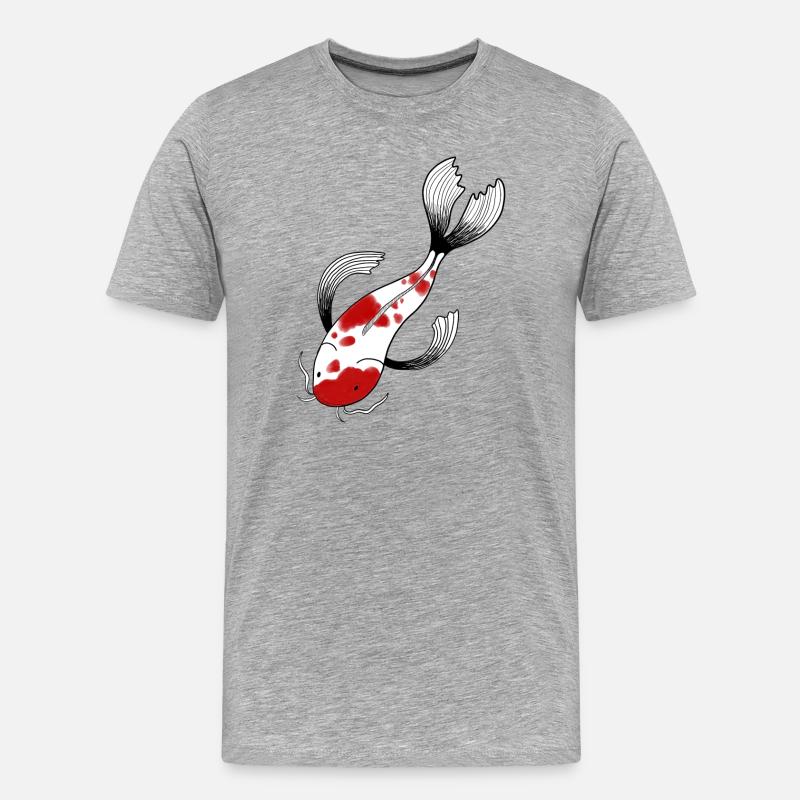 Koi Karpfen Japan - Männer Premium Bio T-Shirt - Grau meliert