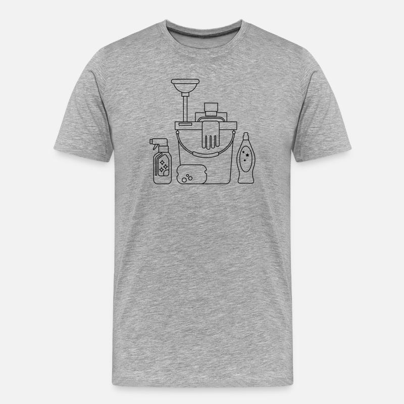 Putzeimer - Männer Premium Bio T-Shirt - Grau meliert