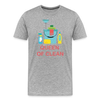 Queen of clean - Men's Premium Organic T-Shirt - heather grey - Front - Damien (186cm)
