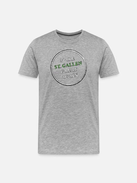 make ST GALLEN great again - Männer Premium Bio T-Shirt - Grau meliert