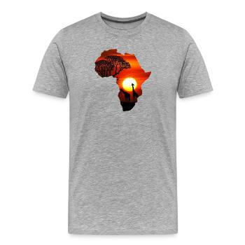 Kontinent Afrika Safari - Männer Premium Bio T-Shirt - Grau meliert - Vorne - Damien (186cm)
