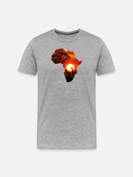 Afrika safari kontinent - Herre Premium T-shirt økologisk - grå meleret