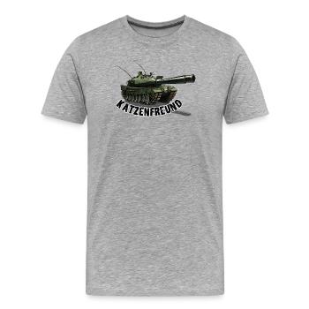 Amis chats - Chars - T-shirt bio Premium Homme - gris chiné - Devant - Damien (186cm)